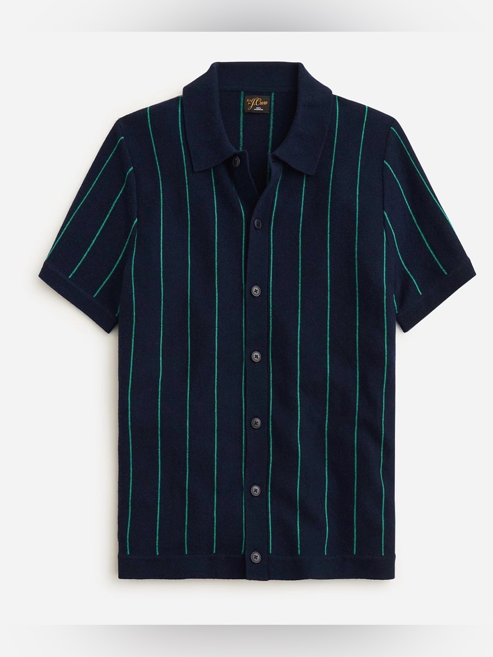 NWT New JCrew Short-sleeve cashmere cardigan sweater-polo in stripe